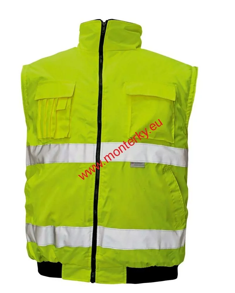 SEFTON Hi-Vis zateplená nepromokavá bunda s reflexními pruhy žluto-modrá 0301-0073-70