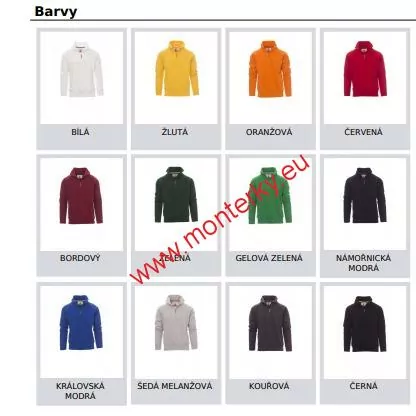 Mikina MIAMI+000001-0001 půlzip KRÁLOVSKÁ MODRÁ 09000 až 5XL