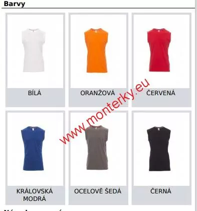 Pánské tričko bez rukávu SHORE  001000-0026,ORANŽOVÁ 02000
