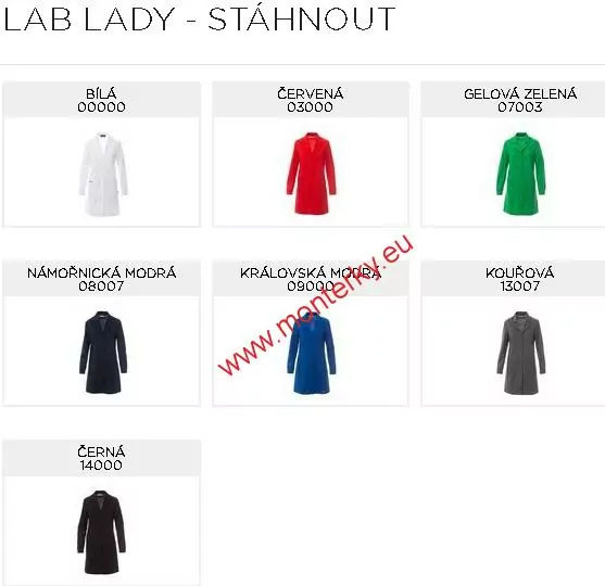 Dámský plášť LAB LADY S00004-P002, ČERNÁ 14000