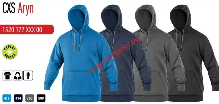 MIKINA S KAPUCÍ CXS ARYN, 1520-177-414 tmavě modrá