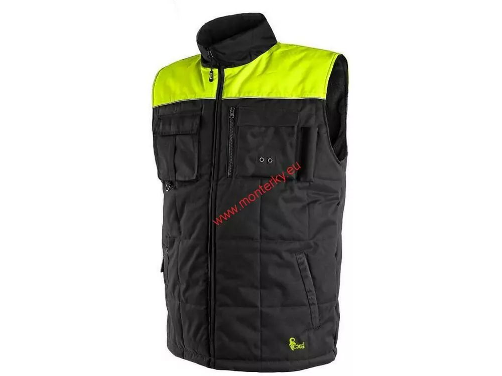 Pánská zimní vesta SEATTLE, fleece, černo-žlutá 1310-002-802