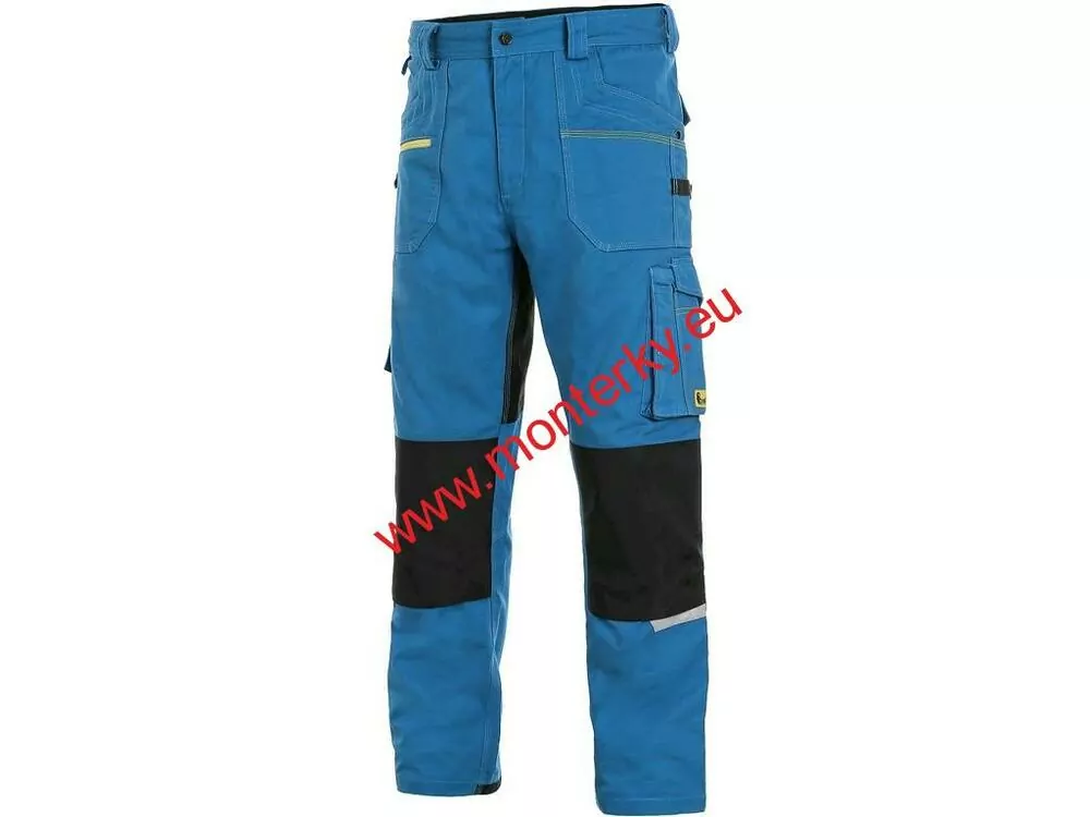 Kalhoty montérky CXS STRETCH,zkrácené 170-176cm, 1020-034-440 modrá-černá