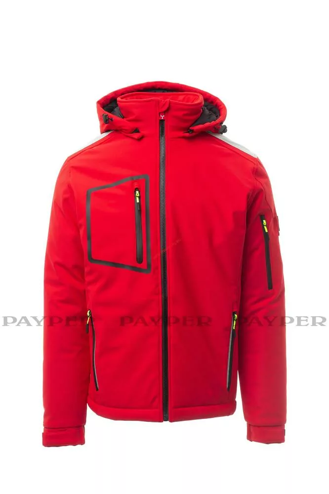 BUNDA SOFTSHELL zateplená PAYPER STREAM PAD S00331-0489 červená 03015