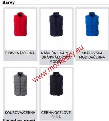 Teplá prošívaná vesta MEMORY 001352-0399,03015 červená