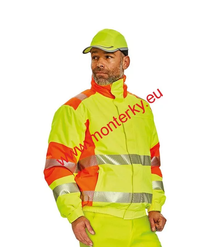 Pánská zateplená hi-vis bunda TRILA 0301-0377-98 reflexní žluto-oranžová