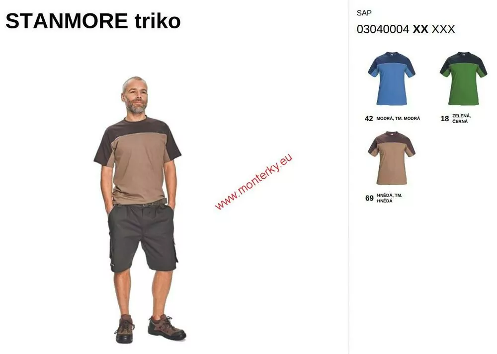 Tričko s krátkým rukávem STANMORE 0304-0004-42 modrá