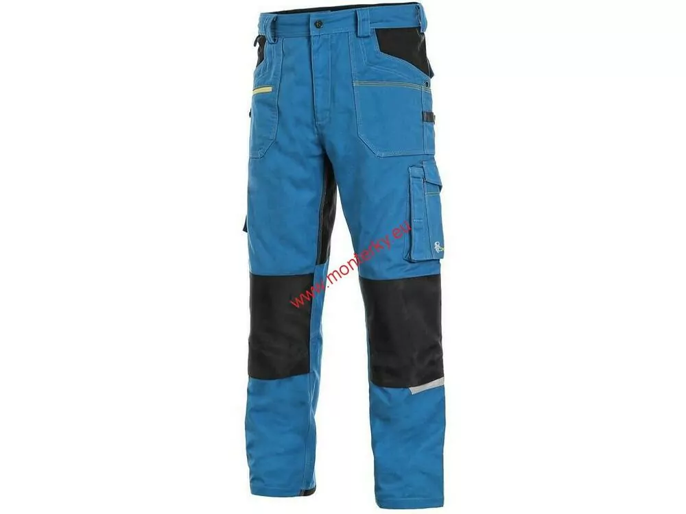 Kalhoty montérky CXS STRETCH,zkrácené 170-176cm, 1020-034-440 modrá-černá