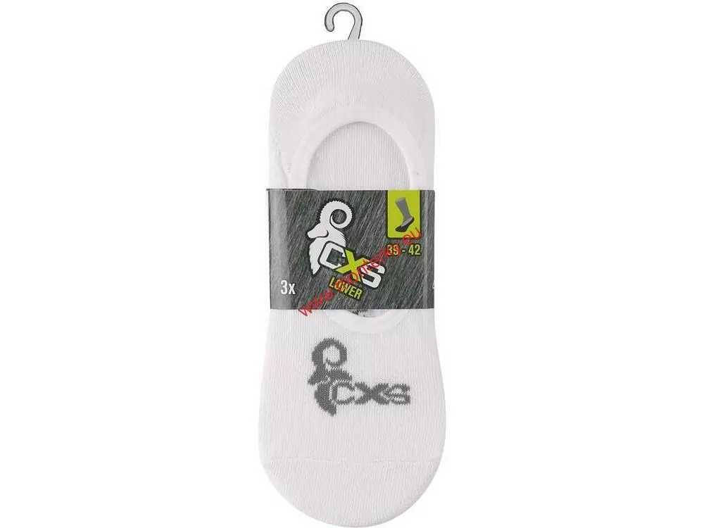 PONOŽKY CXS LOWER, ŤAPKY, NÍZKÉ, bílé BALENÍ PO 3 PÁRECH 1830-055-100
