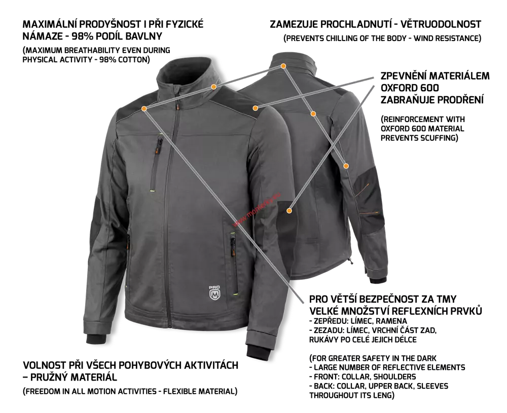 Pánská strečová bunda EREBOS LIGHT JACKET GREY/BLACK 0663180020 Doprodej poslední 1 ks od velikosti