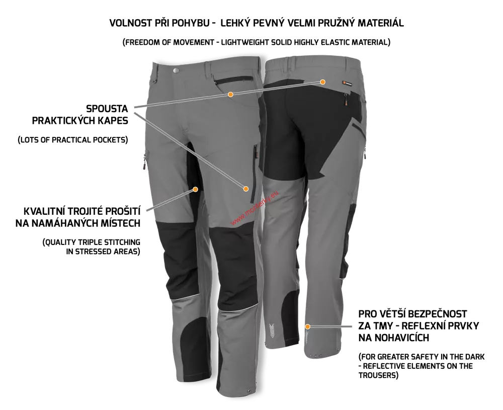 Kalhoty outdoorové FOBOS TROUSERS GREY 0635130020