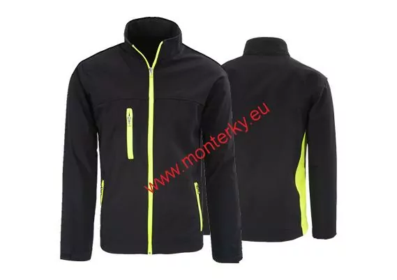 Pánská bunda SOFTSHELL K CŻ ČERNÁ + žlutá procera