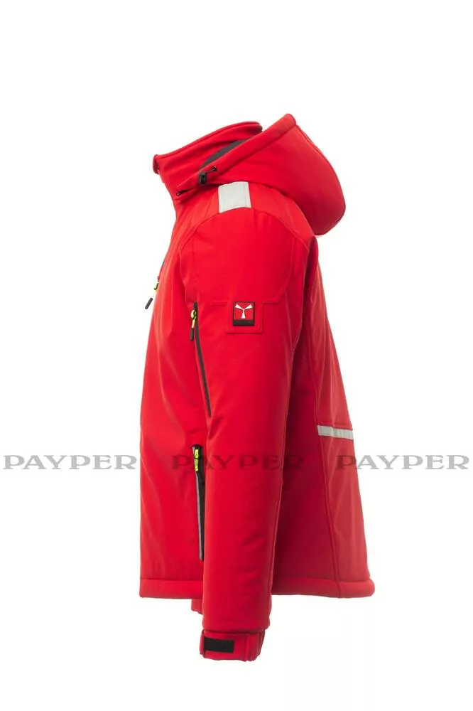 BUNDA SOFTSHELL zateplená PAYPER STREAM PAD S00331-0489 červená 03015