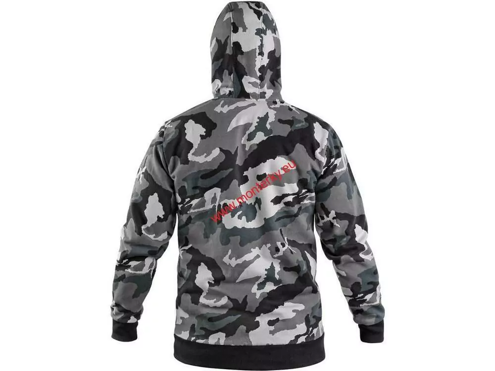 MIKINA S KAPUCÍ CXS ARYN, 1520-177-701 šedo-bílý maskáč