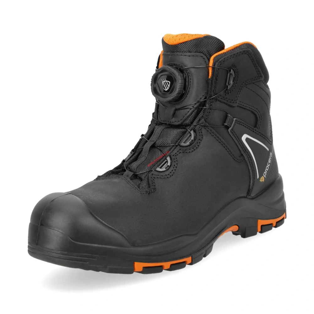 Obuv bezpečnostní BLACK SPIN S3L kotníkové 39-47 procera na kolečko černé