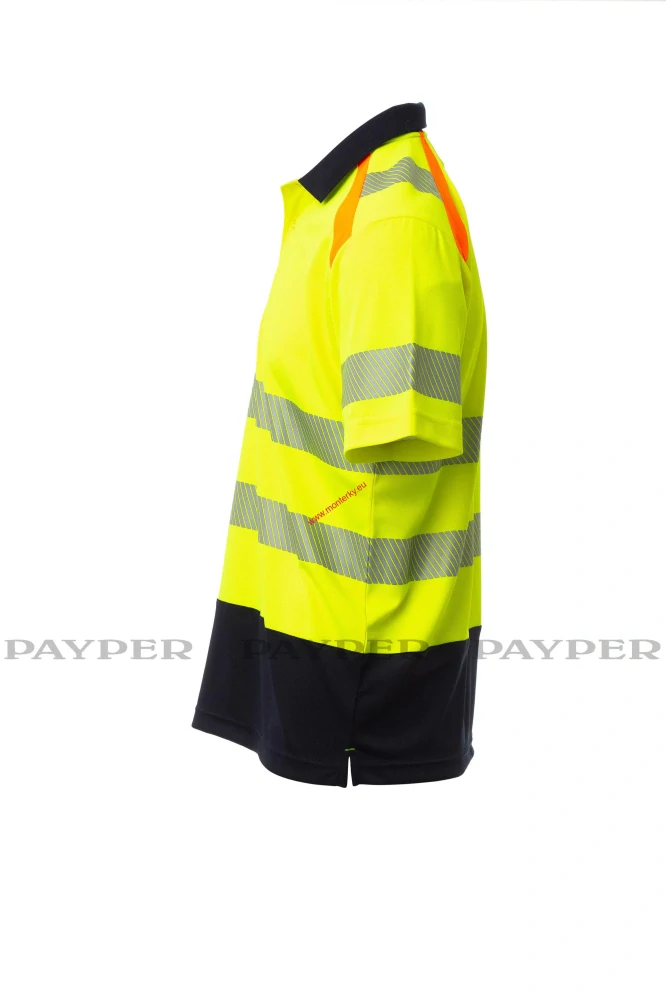 Pánská reflexní polokošile LANE žlutá fluo/nám. modrá payper S00738-0028/01014