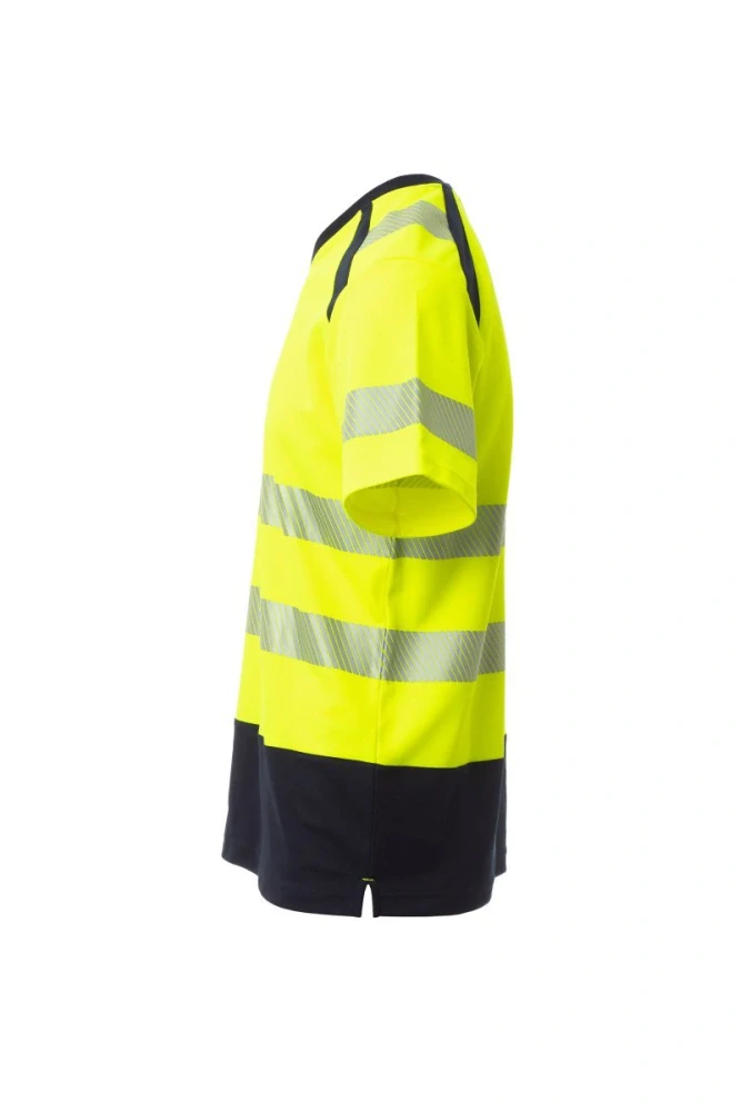 Pánská reflexní polokošile WAY S00538-P118/01014 ŽLUTÁ FLUO/NÁMOŘNICKÁ MODRÁ