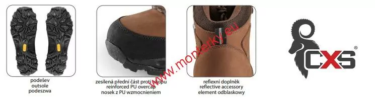 Obuv kotníková CXS GO-TEX MONT BLANC,2112-006-600 hnědá