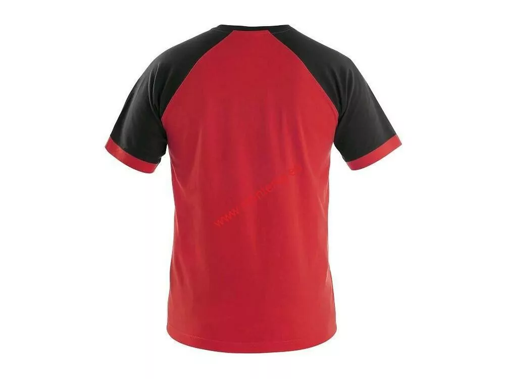Tričko OLIVER, krátký rukáv, 1610-002-260 ČERVENO-ČERNÉ až 5XL