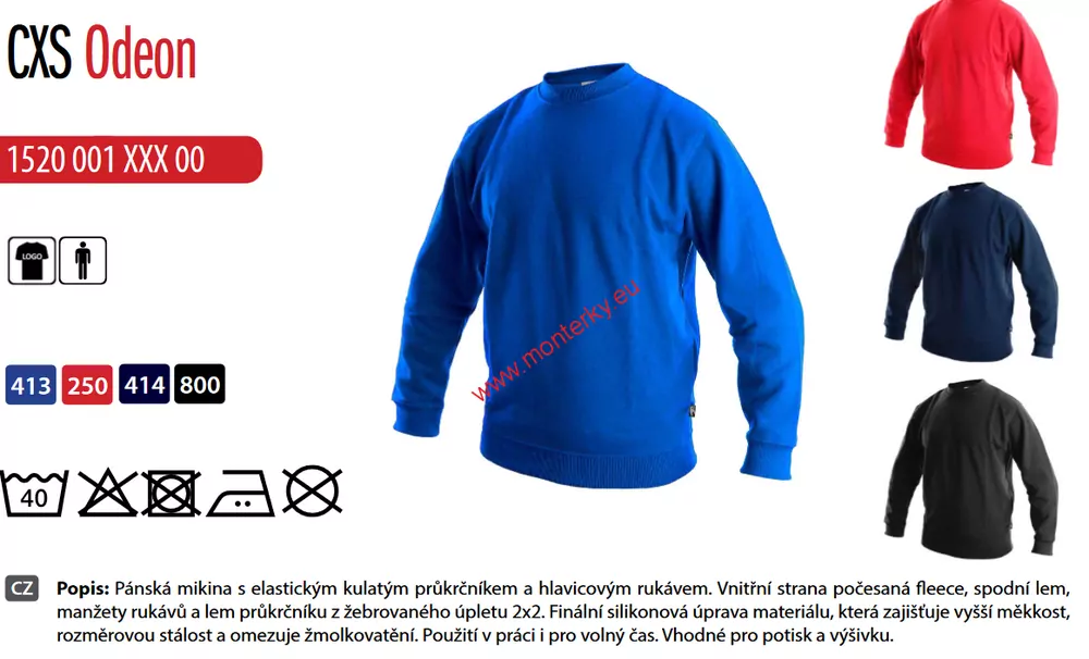 Mikina unisex ODEON, 1520-001-414 tmavě modrá