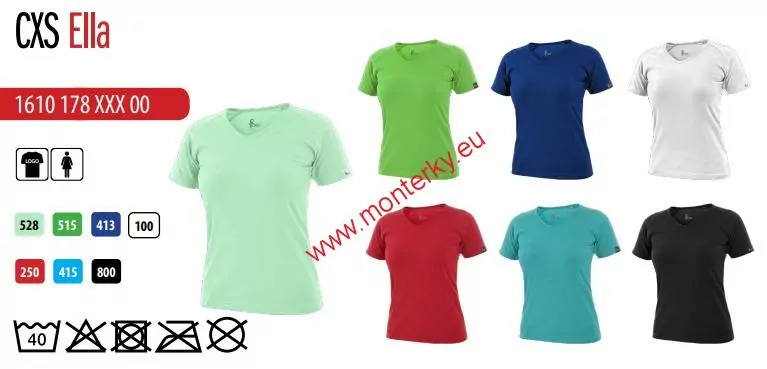 Tričko ELLA, krátký rukáv, dámské,1610-178-800 černé