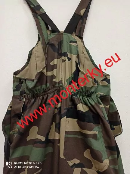 Montérky s laclem dětské DAVÍDEK, maskáčové www.monterky.eu vel.160,170