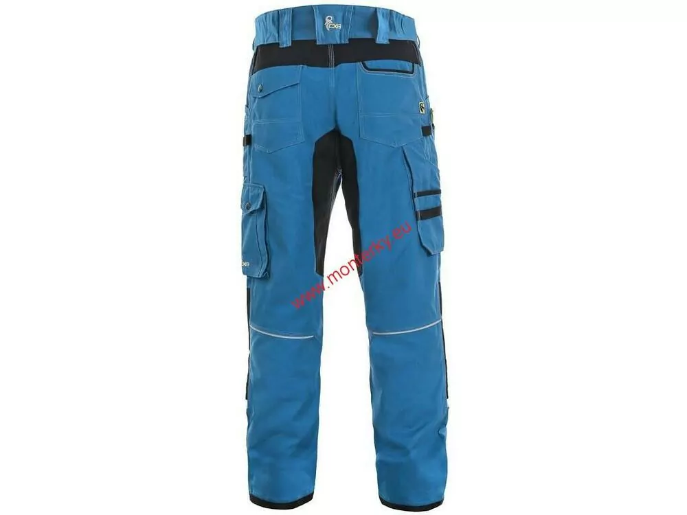 Kalhoty montérky CXS STRETCH,zkrácené 170-176cm, 1020-034-440 modrá-černá