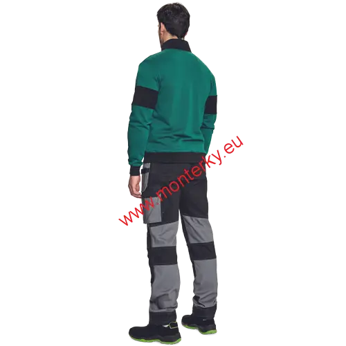 Mikina MAX pánská celopropínací 0306-0067-18 zeleno-černá 