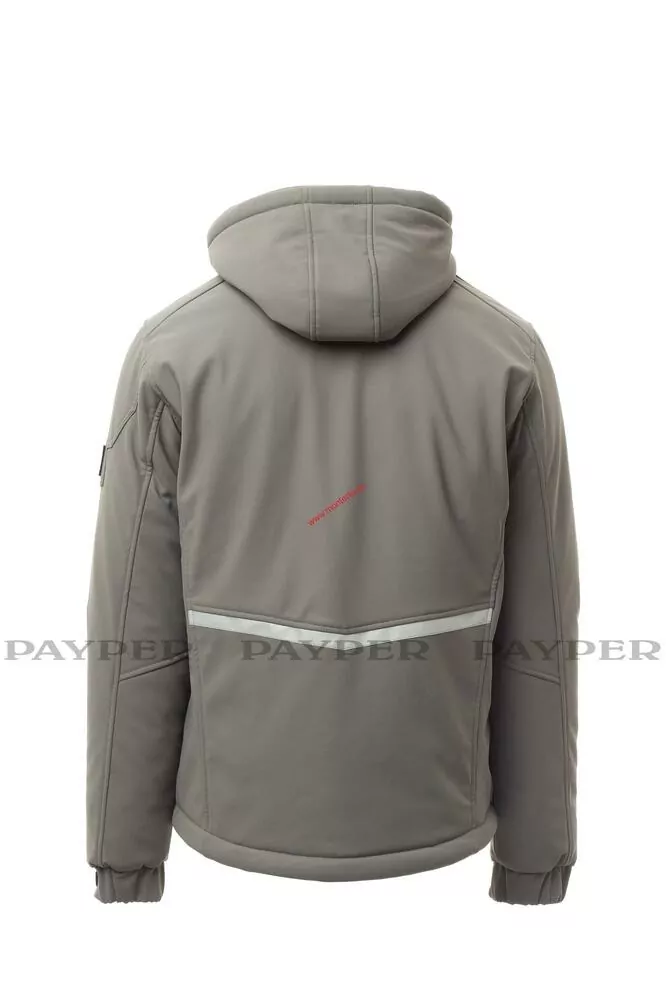BUNDA SOFTSHELL zateplená PAYPER STREAM PAD S00331-0489 KOUŘOVÁ/ČERNÁ 13010