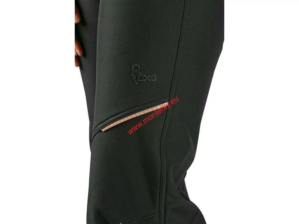 KALHOTY CXS TRENTON, ZIMNÍ SOFTSHELL, DĚTSKÉ, ČERNÉ S HV ŽLUTO/ORANŽOVÉ DOPLŇKY 1420-005-816
