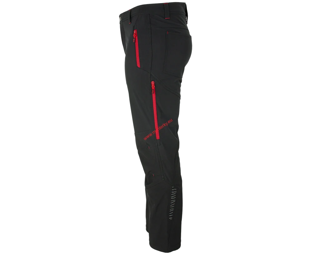 Kalhoty softshellové FORCE Trousers black/red 0955130063 44-60