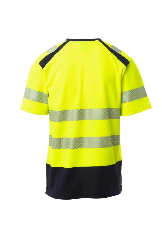 Pánská reflexní polokošile WAY S00538-P118/01014 ŽLUTÁ FLUO/NÁMOŘNICKÁ MODRÁ