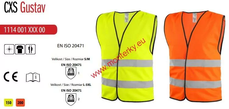 Reflexní vesta GUSTAV,1114-001-150 žlutá