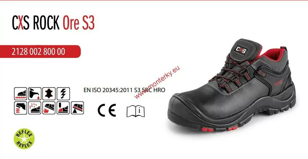 Obuv polobotka ROCK ORE S3, 2128-002-800 černá 36-50