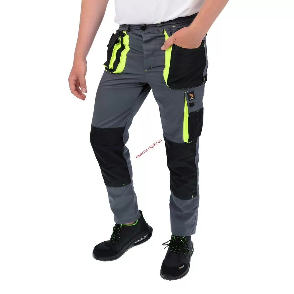 Montérky PROMAN STRETCH 250 SP G ŠEDÉ+ŽLUTÉ procera