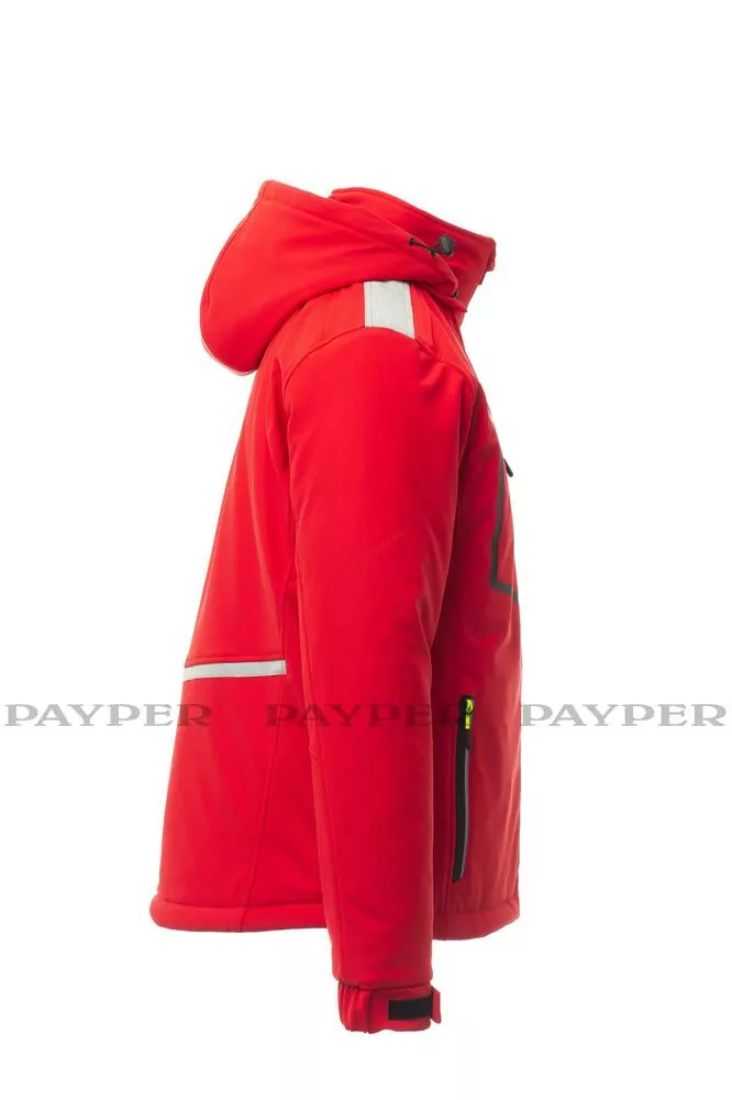 BUNDA SOFTSHELL zateplená PAYPER STREAM PAD S00331-0489 červená 03015