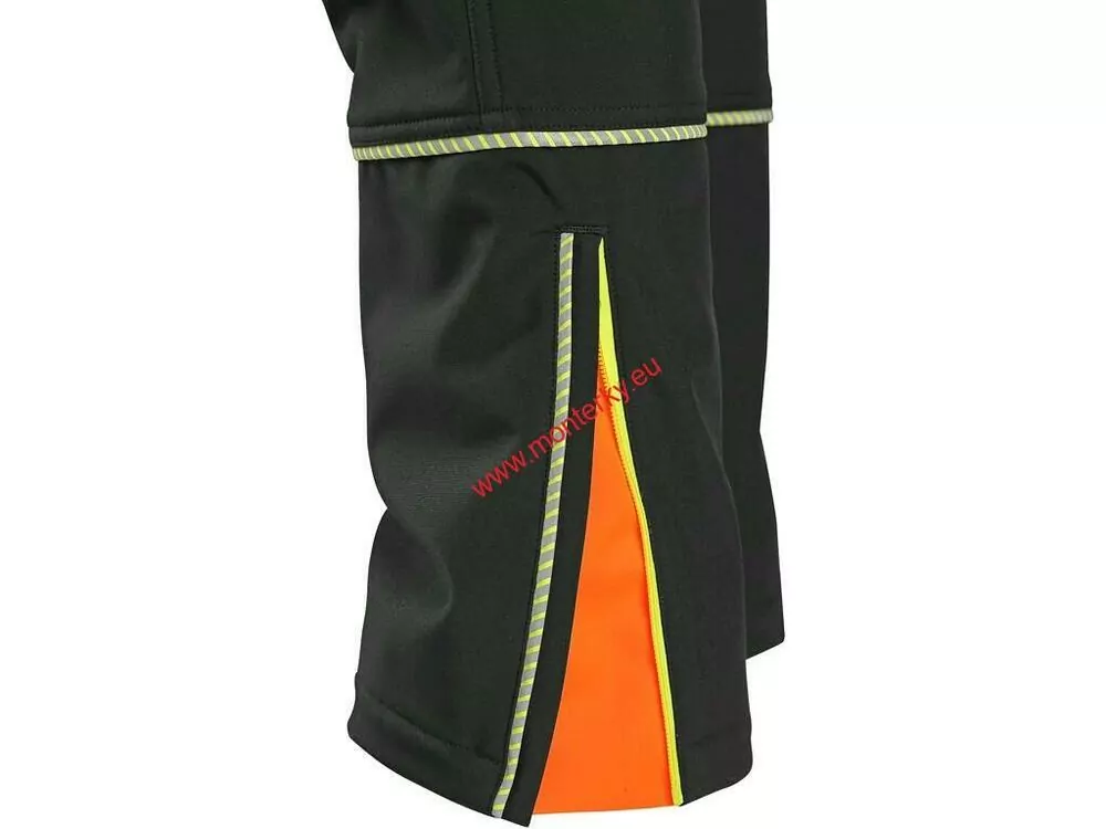 KALHOTY CXS TRENTON, ZIMNÍ SOFTSHELL, DĚTSKÉ, ČERNÉ S HV ŽLUTO/ORANŽOVÉ DOPLŇKY 1420-005-816