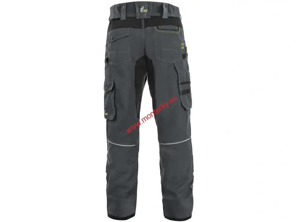 Kalhoty CXS STRETCH, 170-176cm, pánské, tmavě šedo-černé canis 1020-034-734