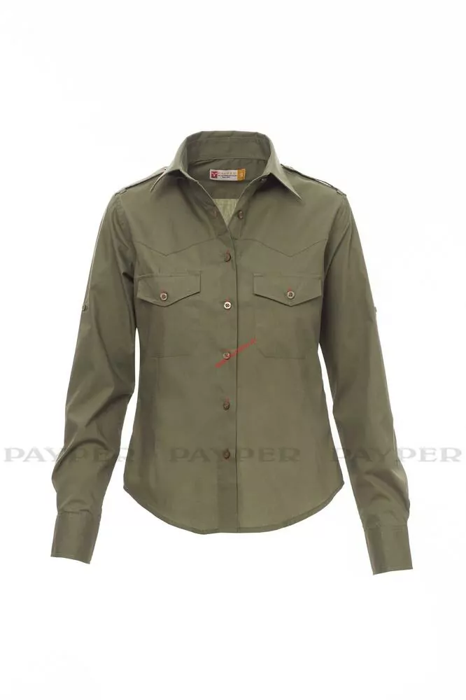 Dámská košile s dlouhým rukávem PAYPER TROPHY 000941-0334, Military Green 07035