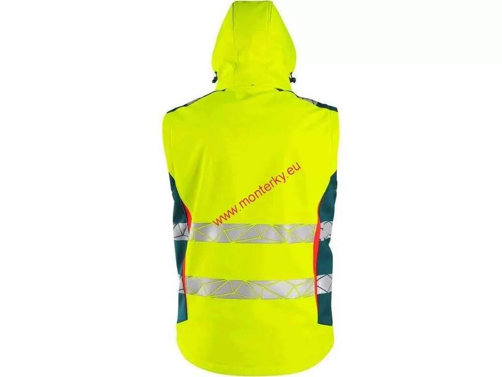 Bunda/vesta BEDFORD softshell žlutá-petrolejová canis 1117-006-180 