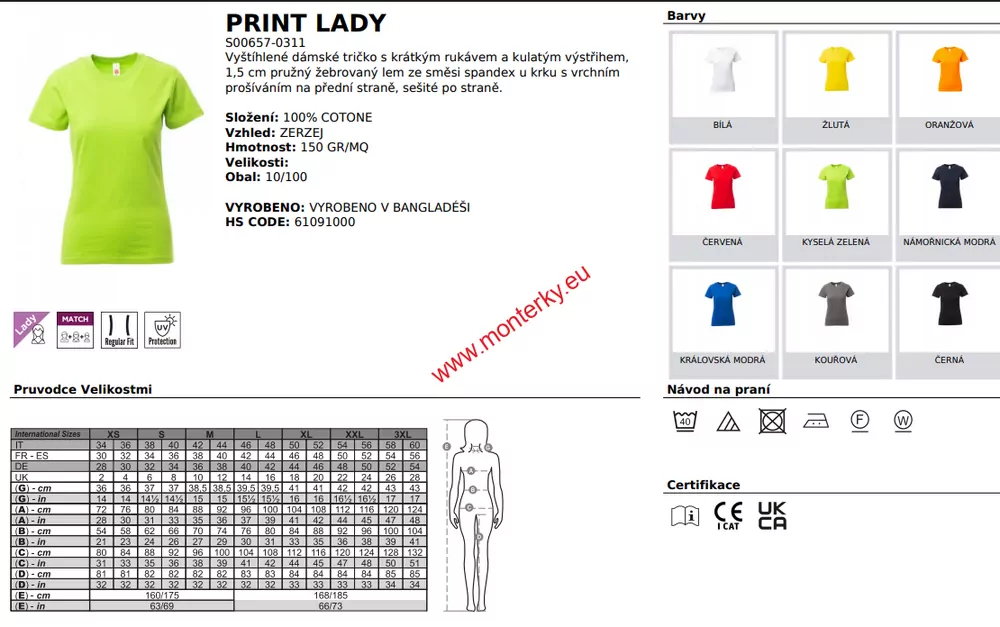Tričko dámské PRINT LADY S00657-0311 00000 bílé