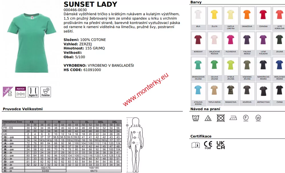 Tričko dámské Sunset Lady 000466-0030 00000 bílé