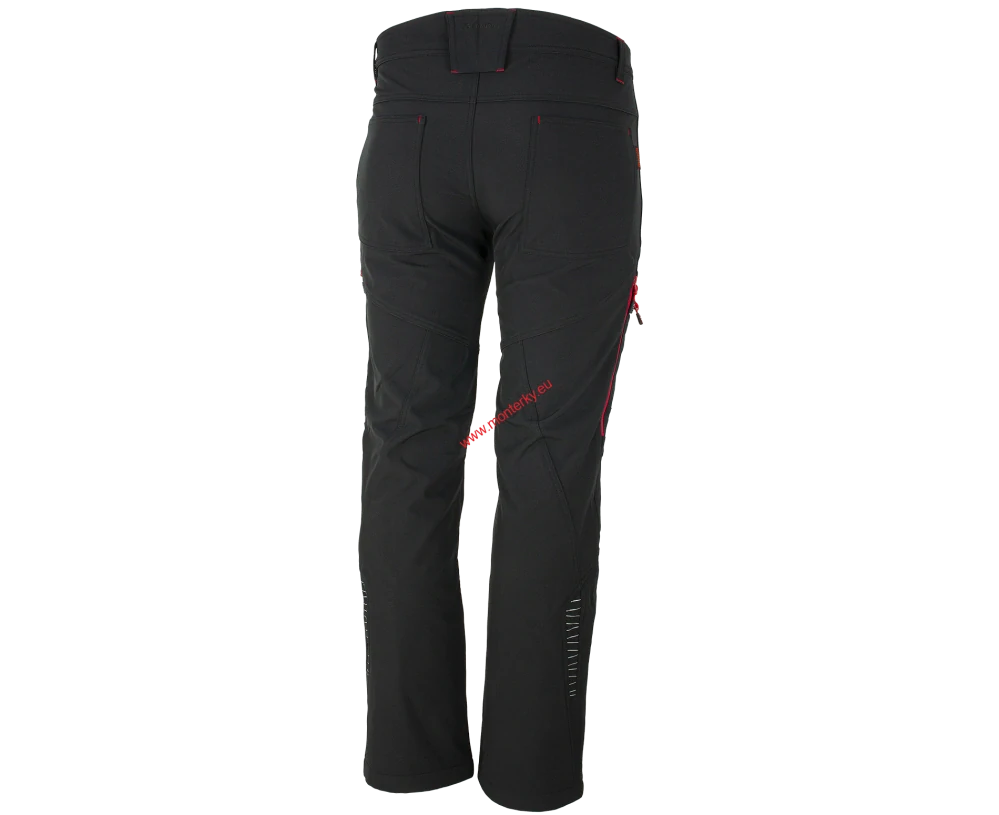 Kalhoty softshellové FORCE Trousers black/red 0955130063 44-60