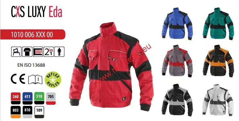 Pánská blůza CXS LUXY EDA,1010-006-260 červeno-černá