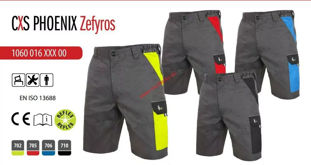 Kraťasy CXS PHOENIX ZEFYROS, pánské,1060-016-702 šedo-žluté