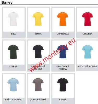 Tričko krátký rukáv SUNRISE 190g/m2 černé až 5XL 000947-0337/14000