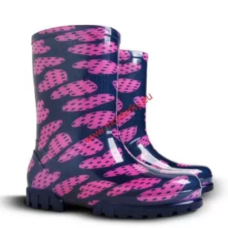 Dívčí barevné holinky TWISTER PRINT 0037 V velké srdce vel.28-35