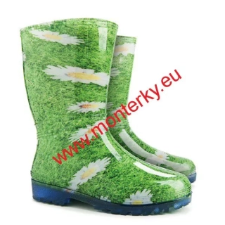 Dámské barevné holinky RAINNY PRINT 0054 A kopretina ,kytka
