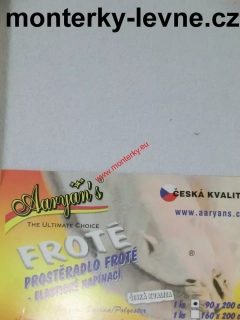 Prostěradlo FROTÉ  jednolůžko 90x200cm BÍLÉ
