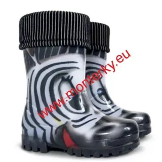 Dětské zateplené holinky TWISTER LUX PRINT 0038-39 S zebra